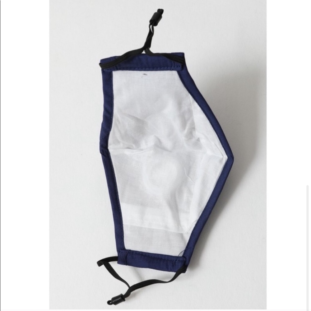 100% Cotton, Navy Carbon Filter Insert Face Mask - Picture 3 of 3